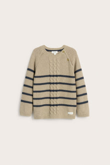 Kids beige striped knitted jumper