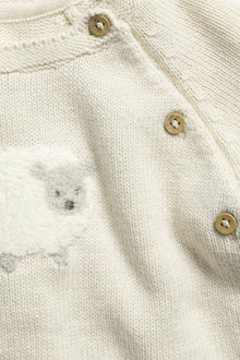 Baby beige lamb-knit cardigan