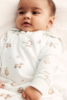 Baby white toy patterned sleeping bag