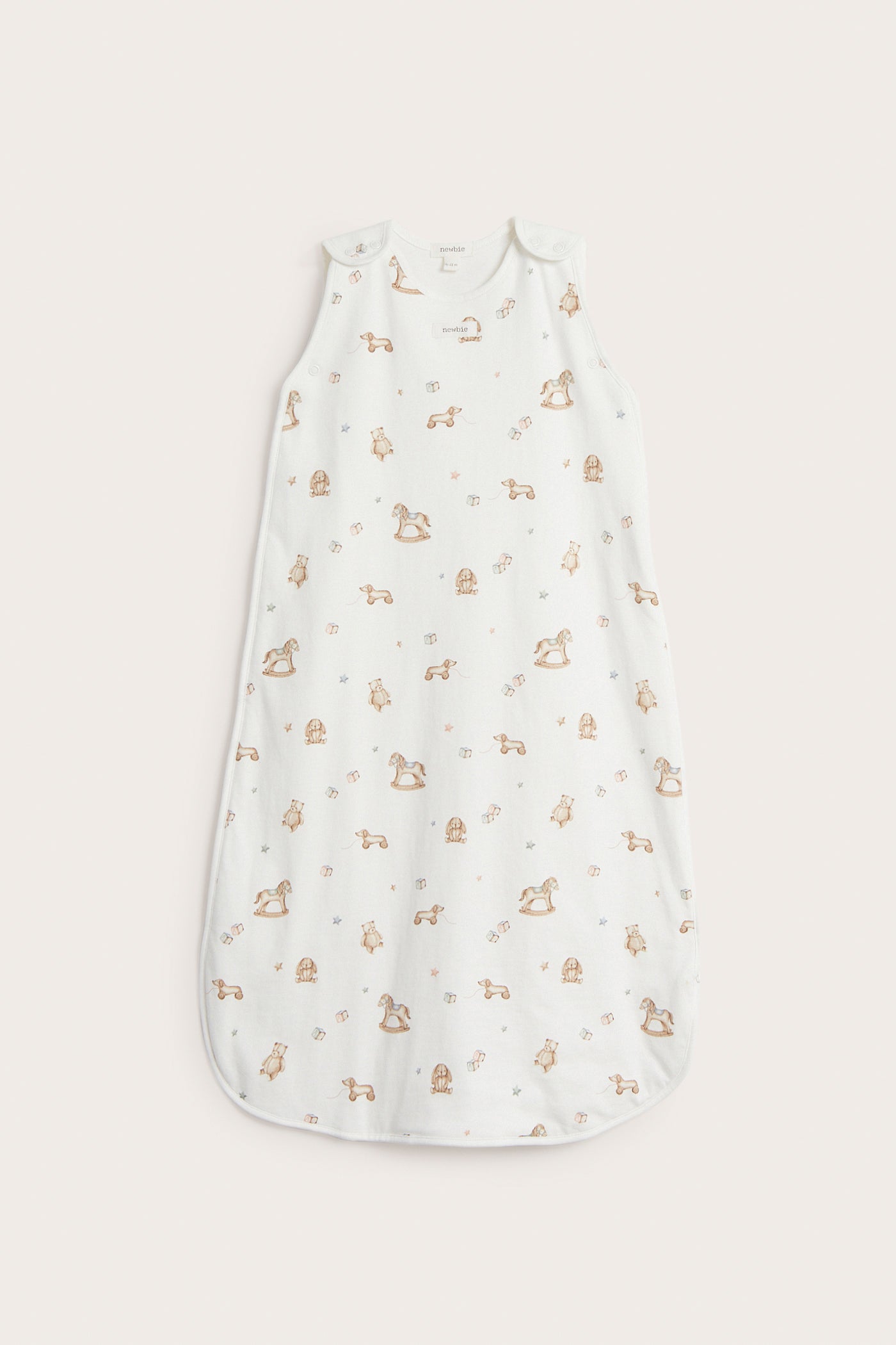 Baby white toy patterned sleeping bag