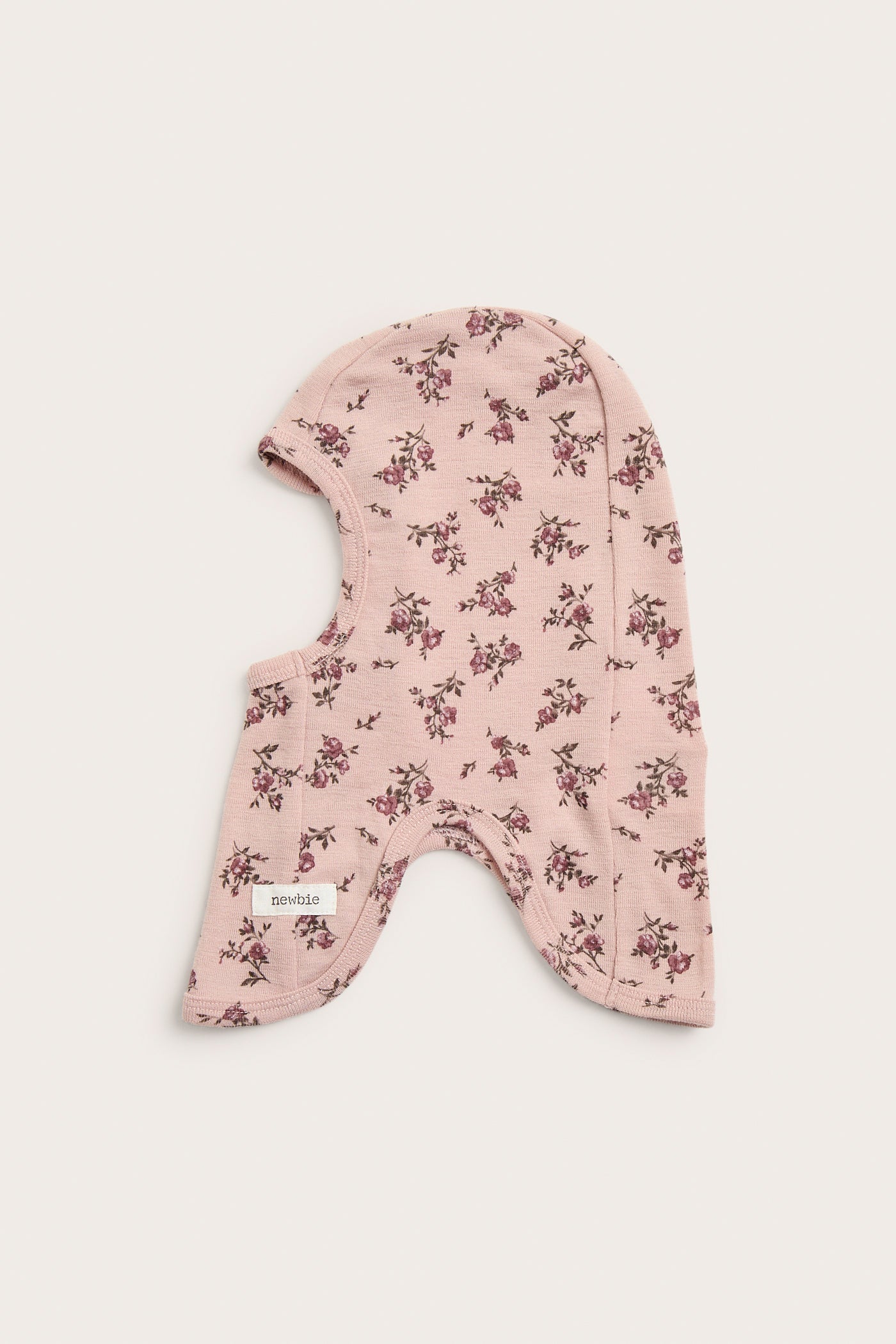 Baby & kids pink floral wool balaclava
