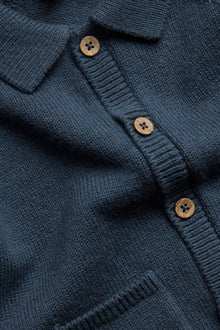 Baby blue knitted wool blend cardigan