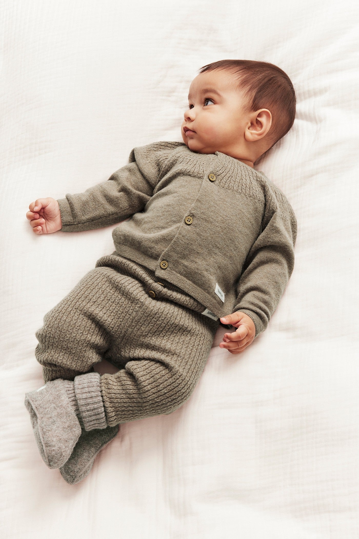 Baby brown wool-blend cardigan