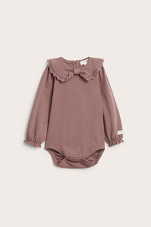 Baby pink bodysuit with bow collar