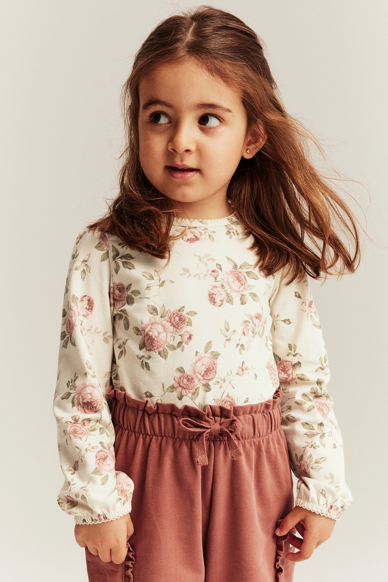 Kids' beige floral top