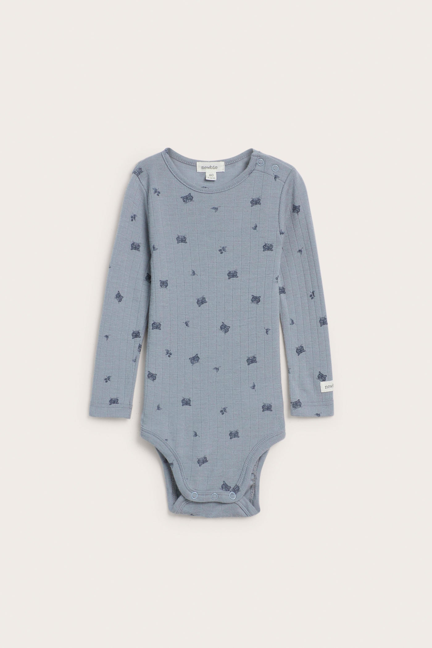Baby blue raccoon wool bodysuit