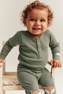 Baby green ribbed bodysuit