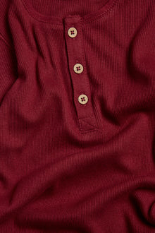 Baby red ribbed basic bodysuit