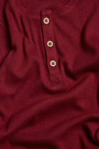 Baby red ribbed basic bodysuit