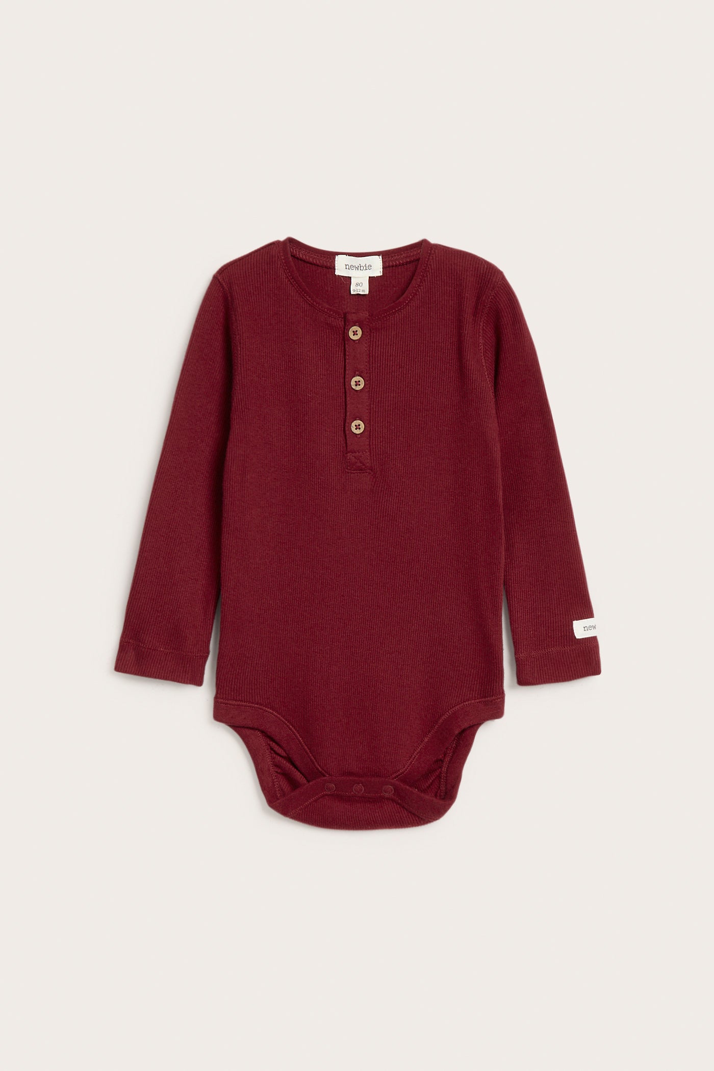 Baby red ribbed basic bodysuit