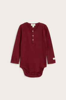 Baby red ribbed basic bodysuit