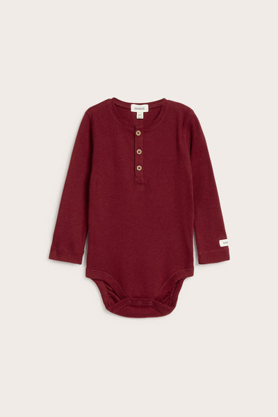 Baby red ribbed basic bodysuit
