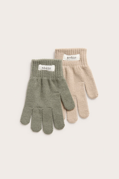 Kids multi knitted gloves 2-pack