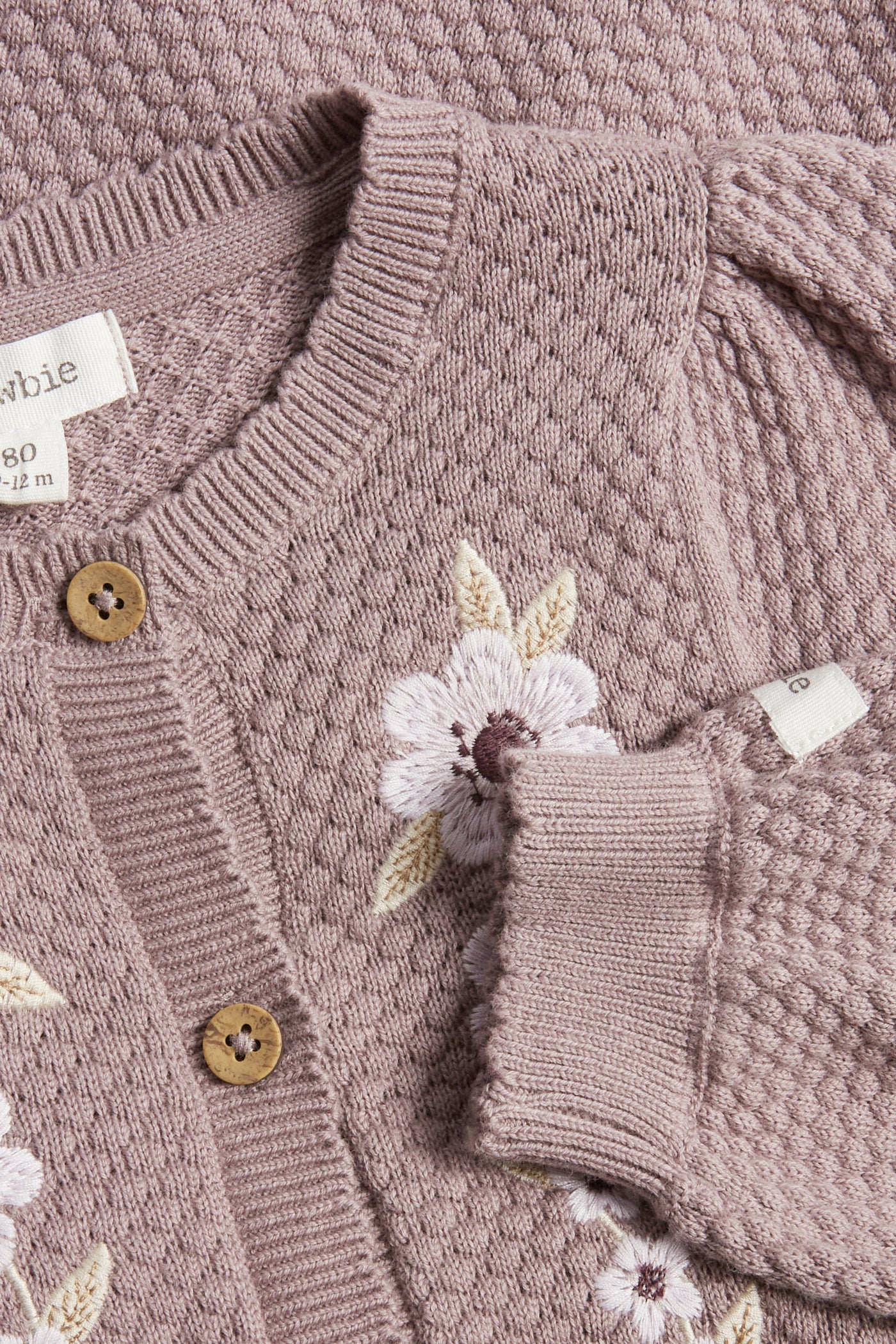 Baby lilac floral knitted jumpsuit