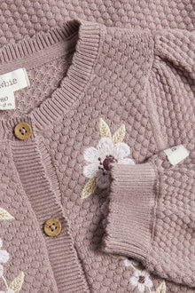 Baby lilac floral knitted jumpsuit