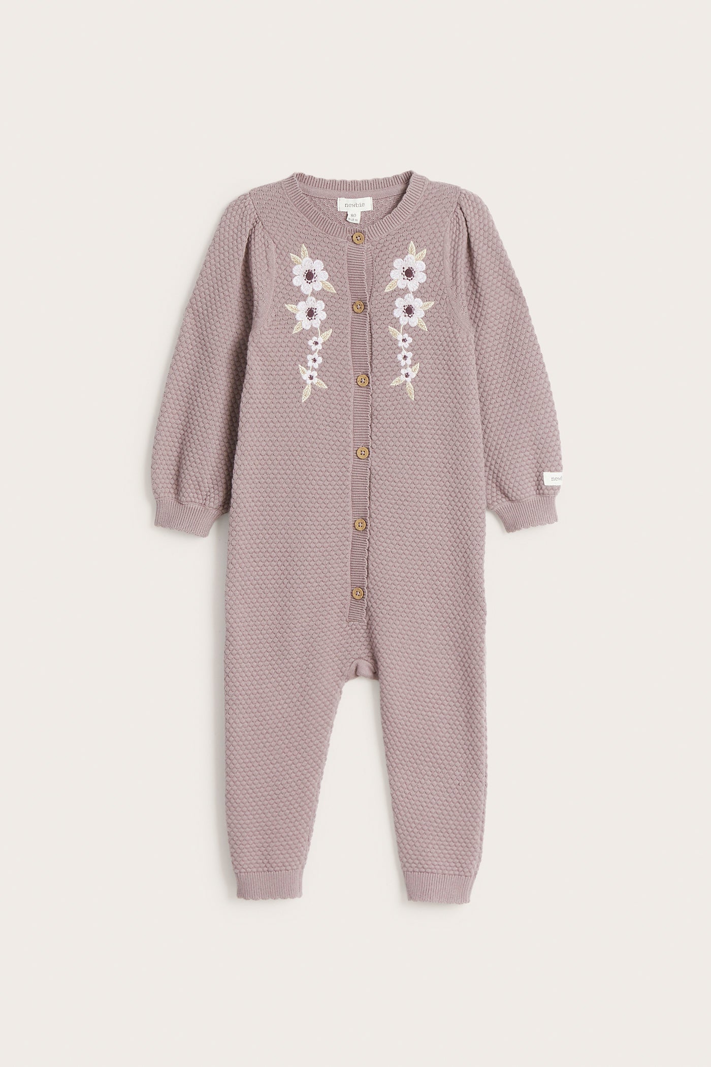 Baby lilac floral knitted jumpsuit