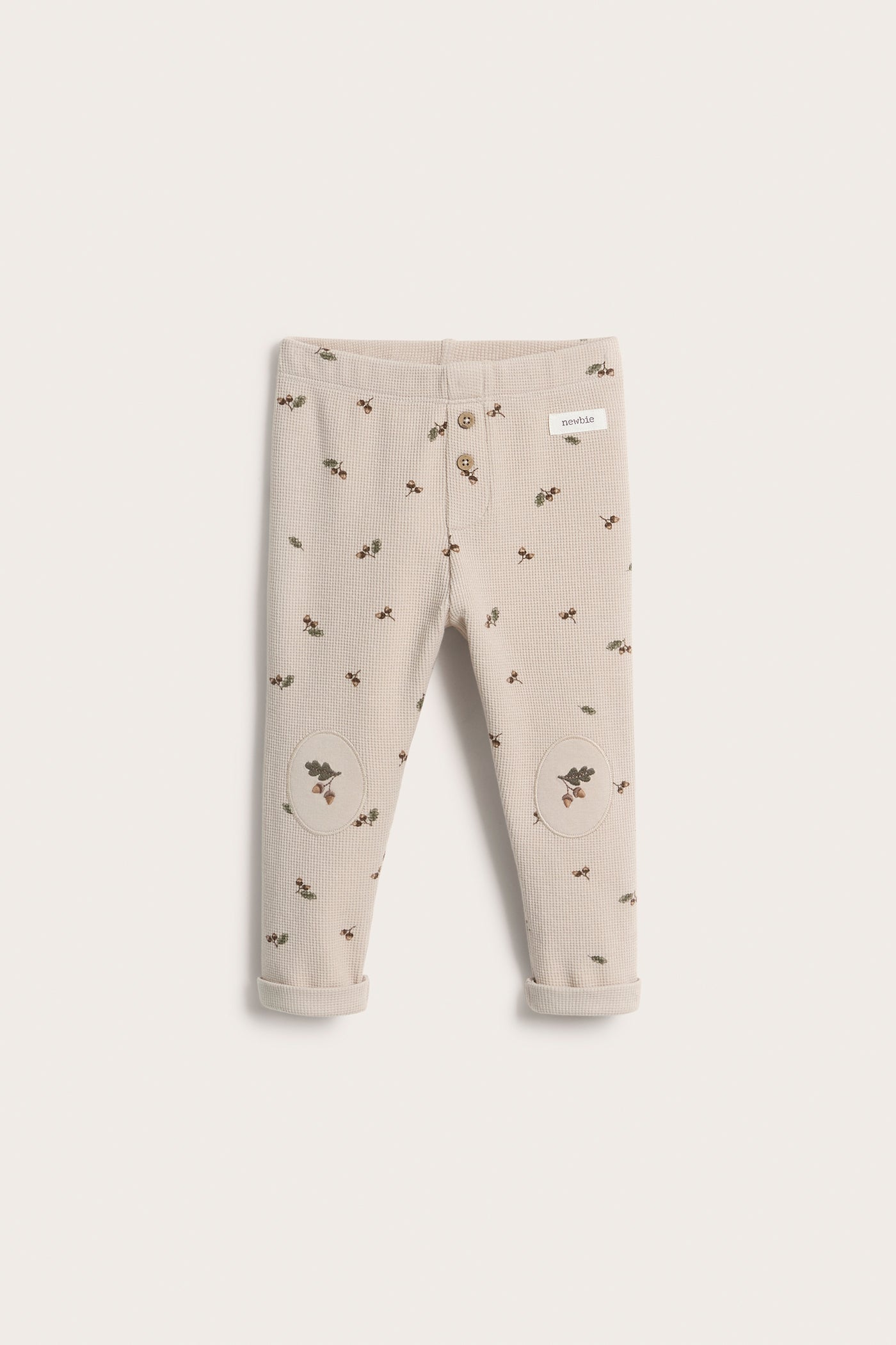 Baby beige acorn leggings