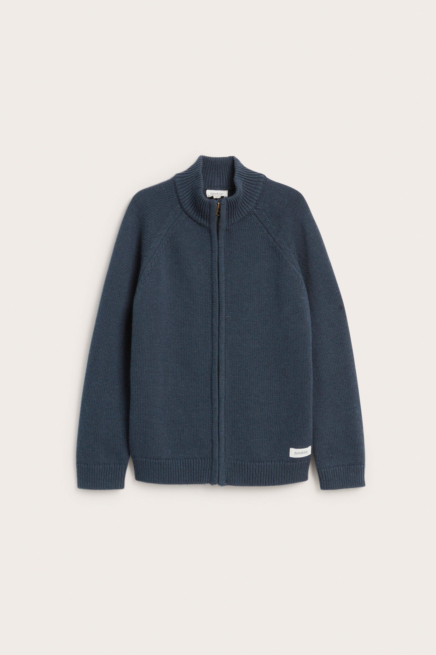 Kids blue knitted wool blend cardigan