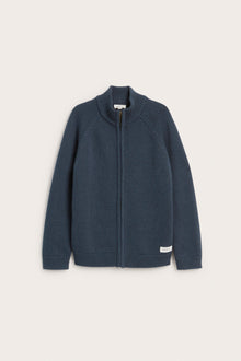 Kids blue knitted wool blend cardigan