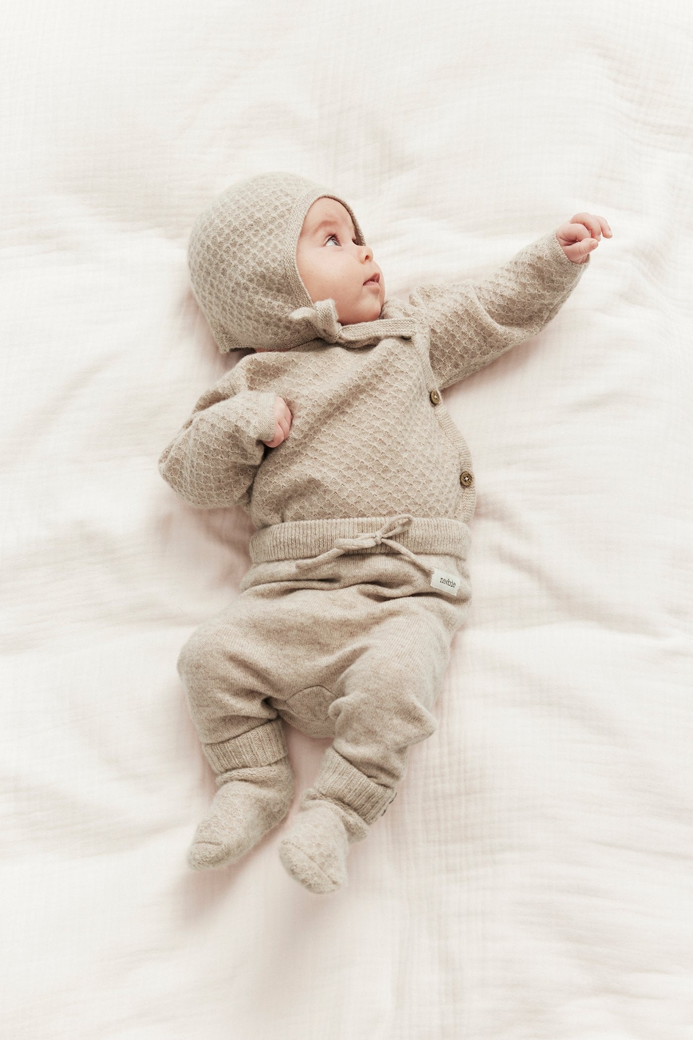 Baby beige wool-cashmere leggings
