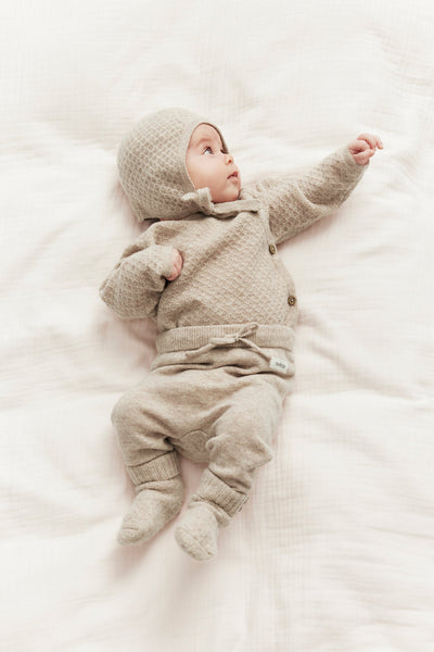 Baby beige wool-cashmere leggings