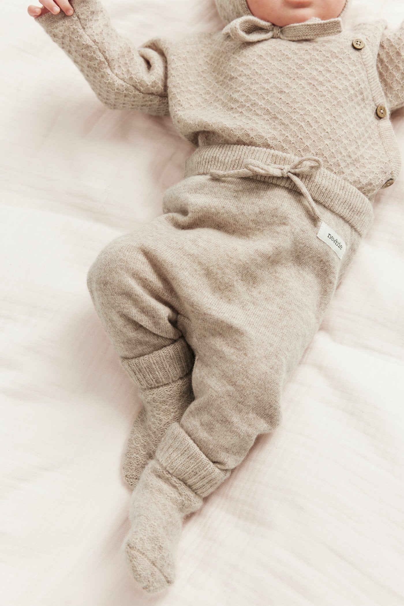 Baby beige wool-cashmere leggings