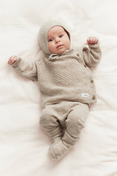 Baby beige wool-cashmere cardigan