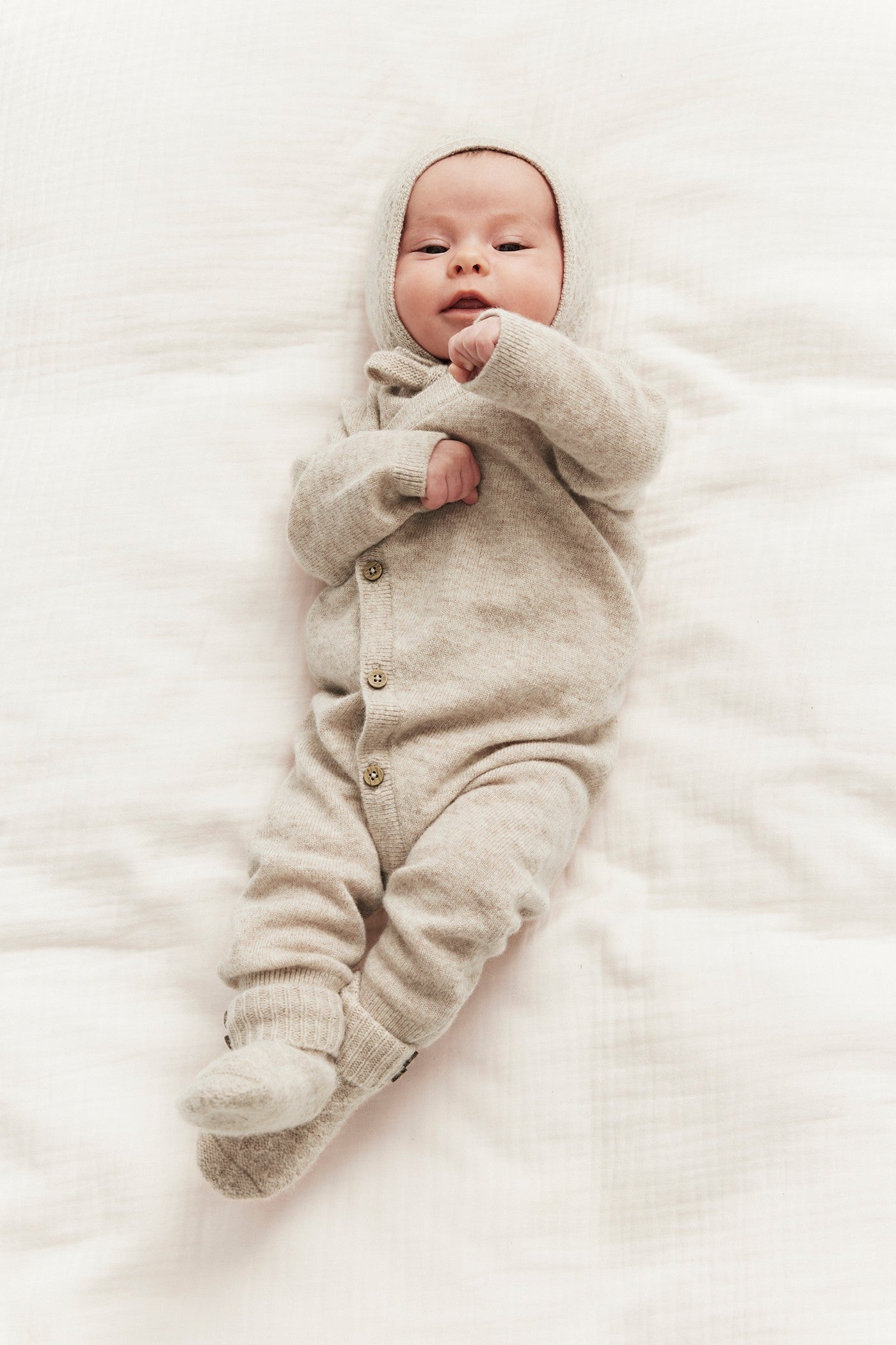 Baby beige wool-cashmere jumpsuit