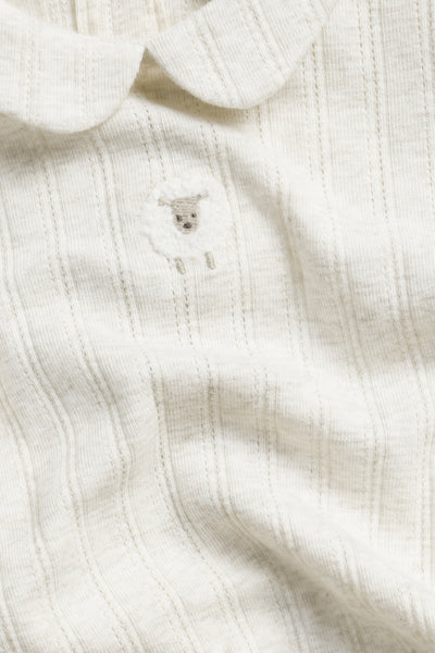 Baby white bodysuit with lamb