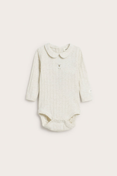 Baby white bodysuit with lamb