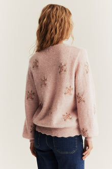 Women's pink wool and mohair-blend jumper