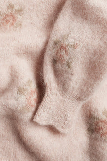 Women's pink wool and mohair-blend jumper