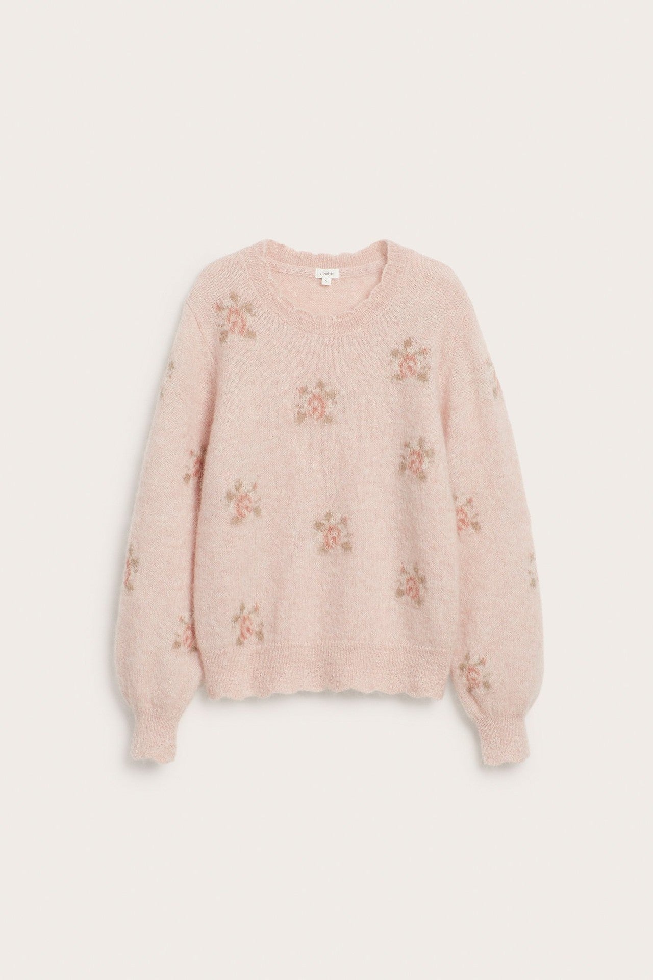 Women's pink wool and mohair-blend jumper