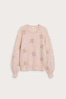 Women's pink wool and mohair-blend jumper