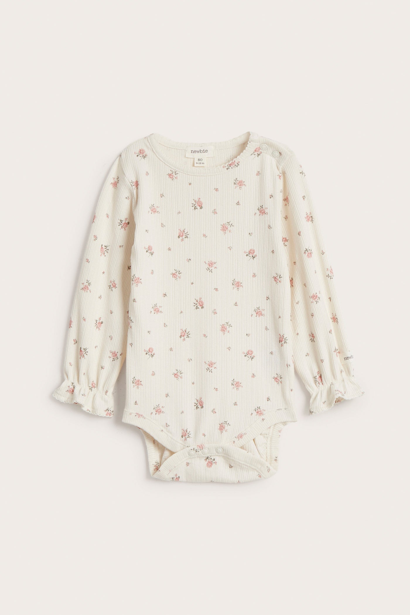 Baby white ribbed floral bodysuit