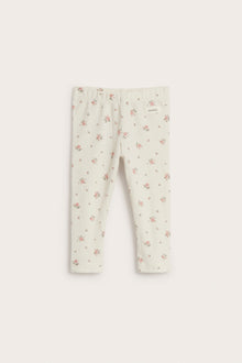 Baby white floral leggings