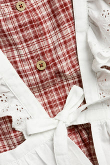 Baby red checked dress with apron