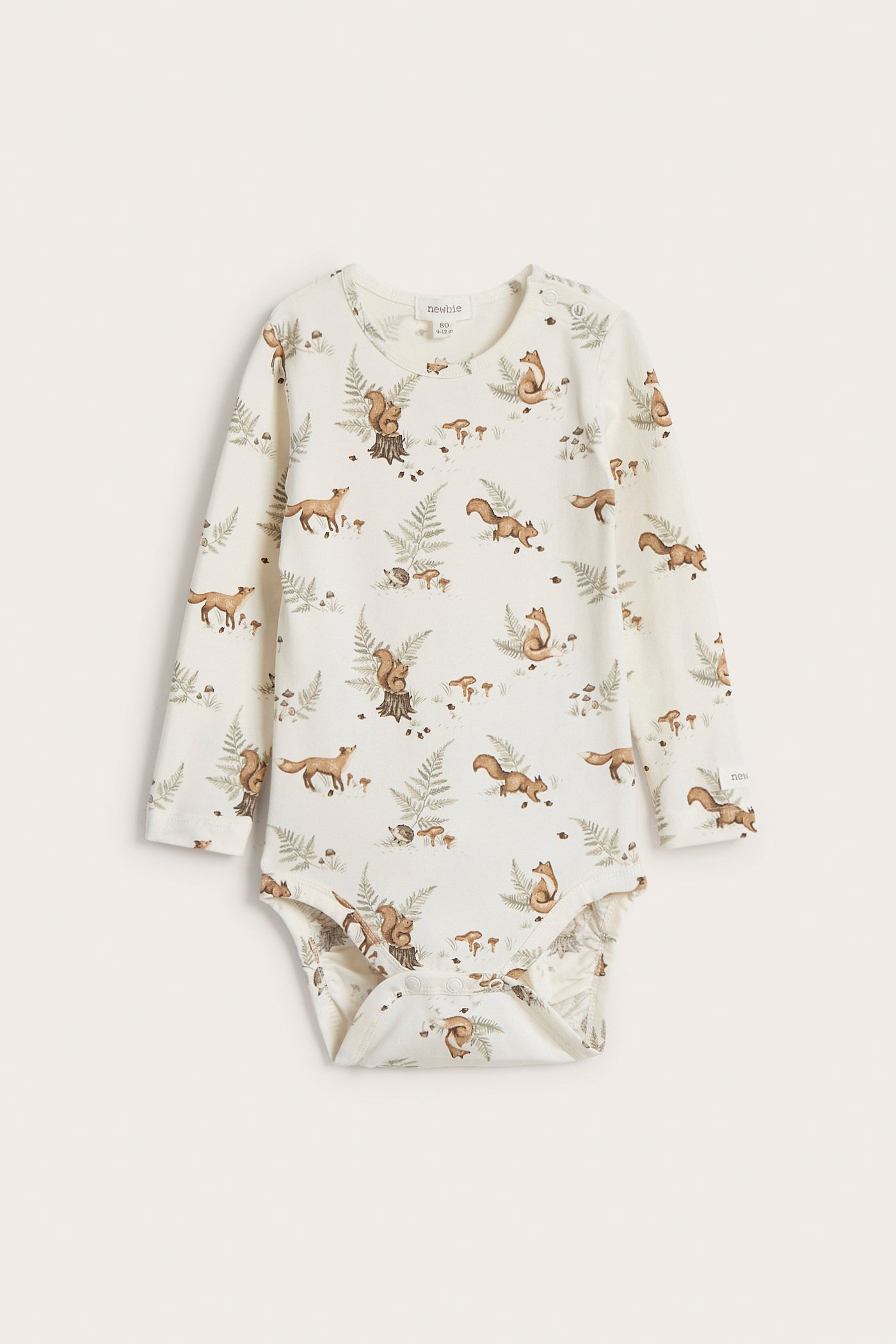 Baby white bodysuit with animals