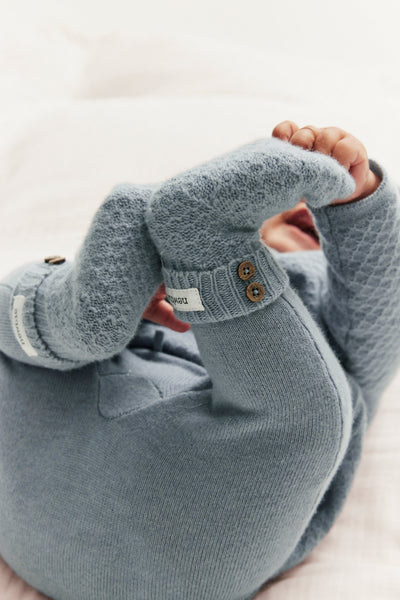 Baby blue wool-cashmere leggings
