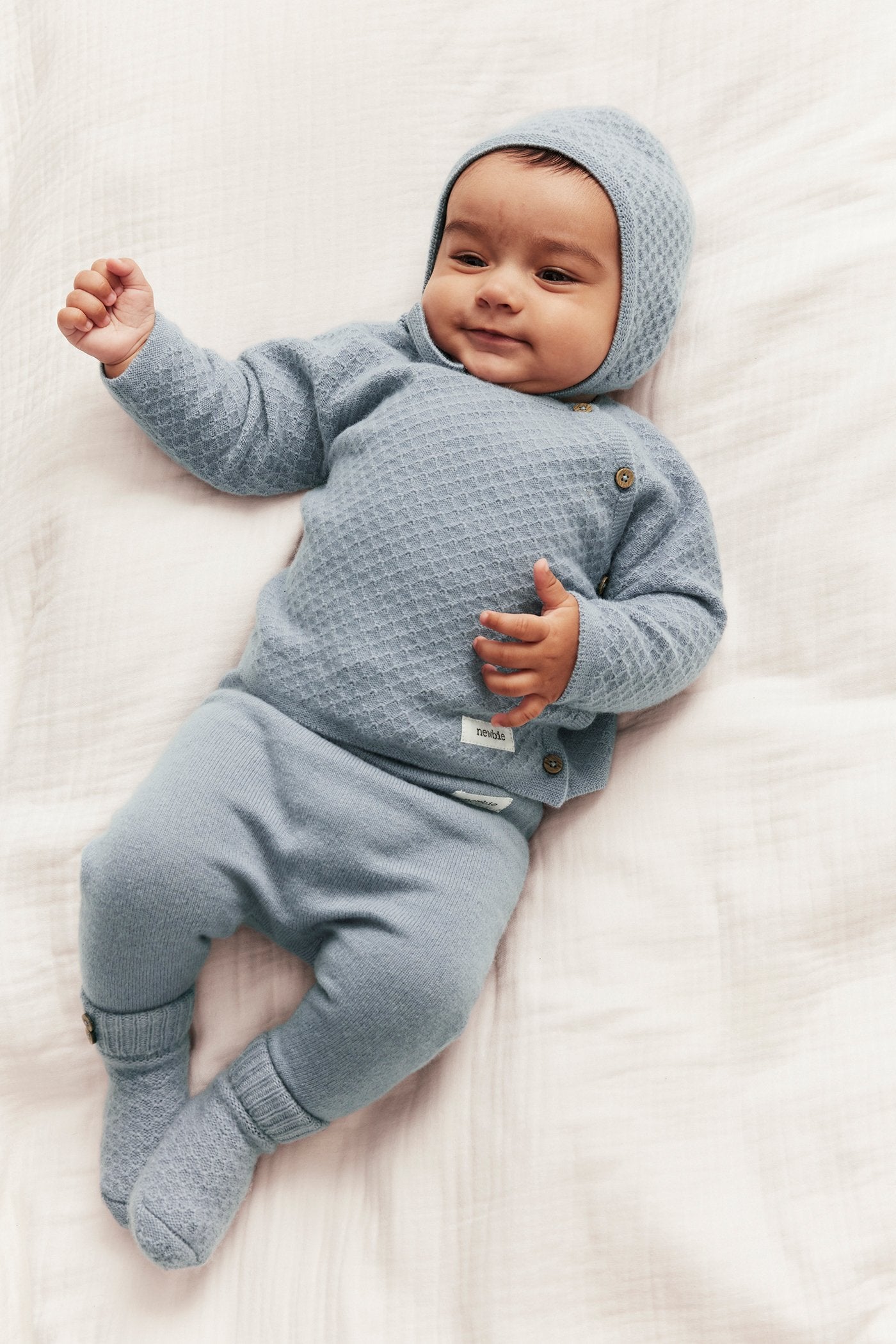 Baby blue wool-cashmere leggings