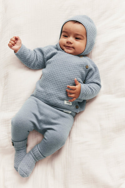 Baby blue wool-cashmere leggings