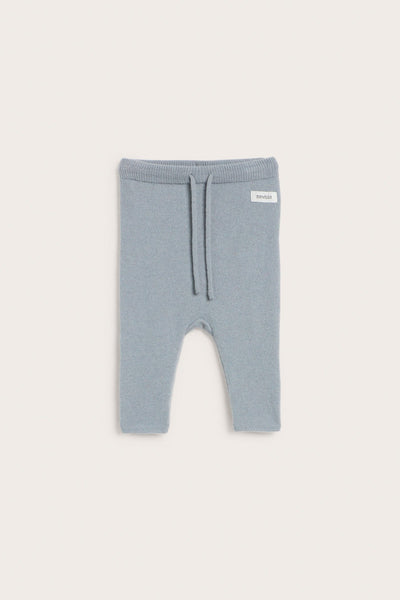Baby blue wool-cashmere leggings