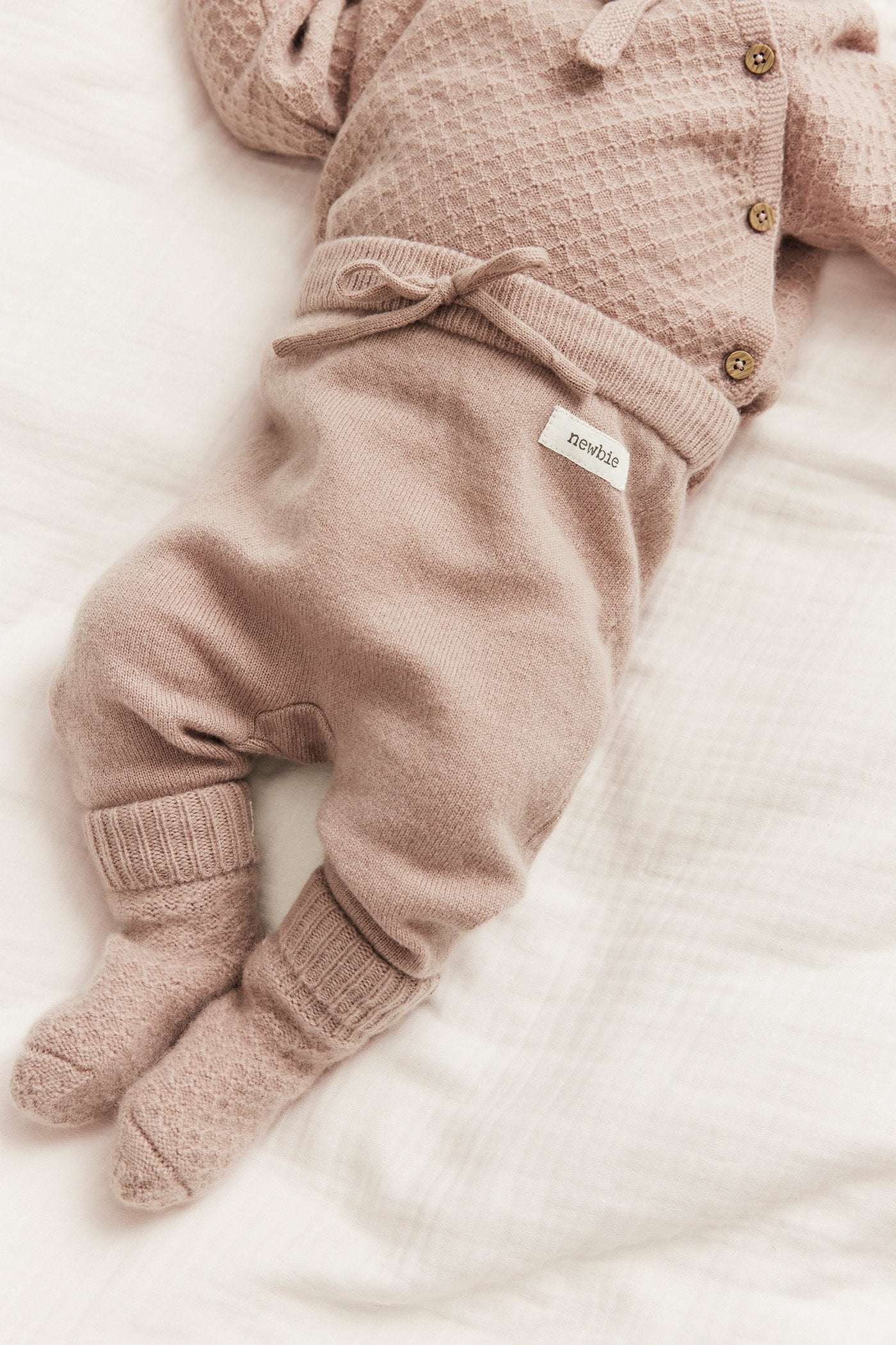 Baby pink wool-cashmere leggings