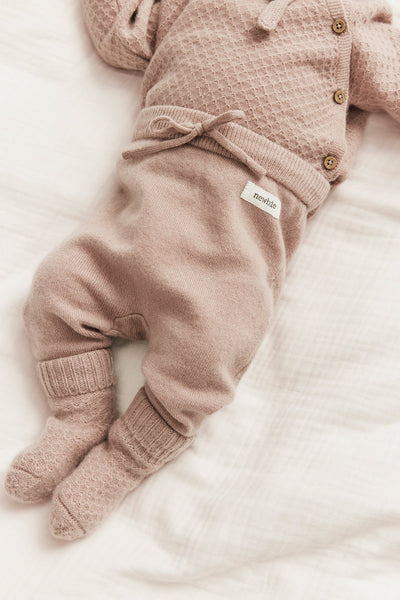 Baby pink wool-cashmere leggings