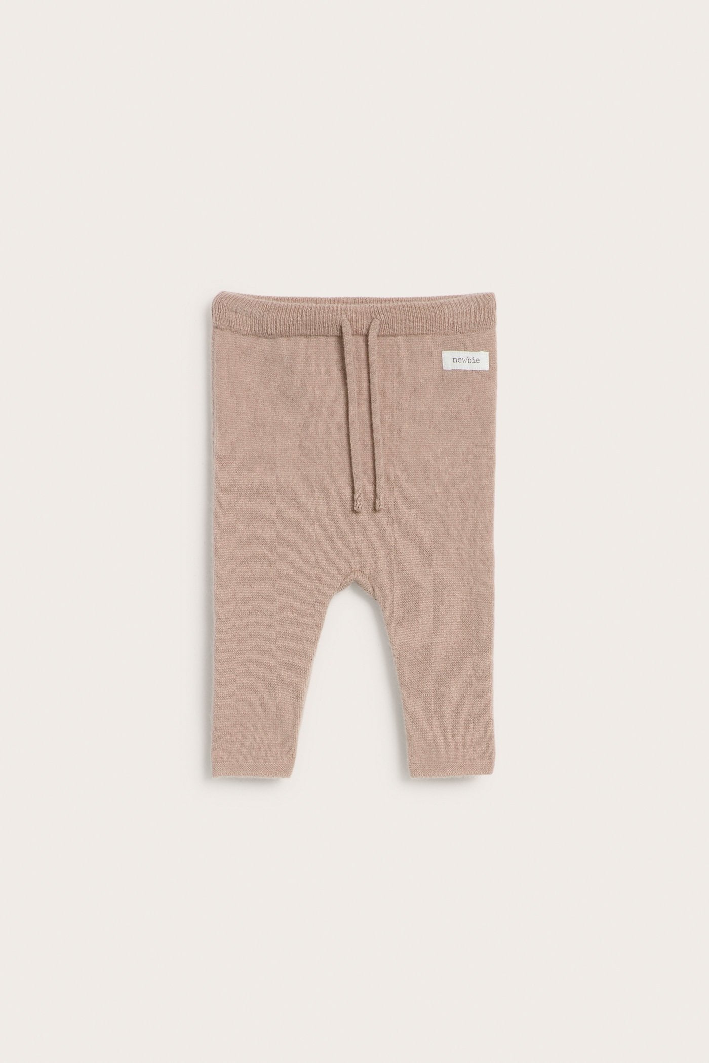 Baby pink wool-cashmere leggings