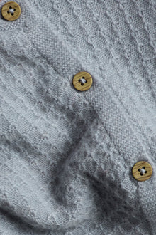 Baby blue wool-cashmere cardigan