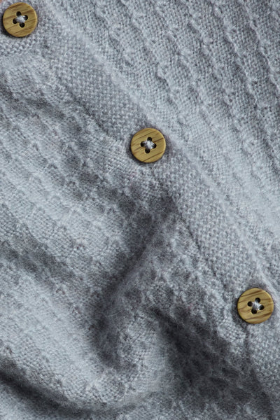 Baby blue wool-cashmere cardigan