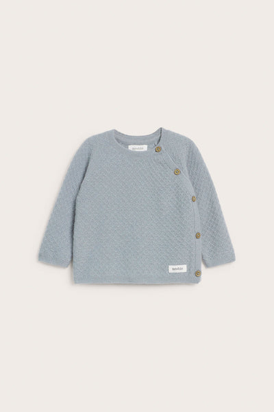 Baby blue wool-cashmere cardigan