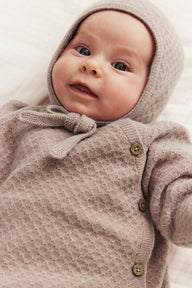 Baby pink wool-cashmere cardigan