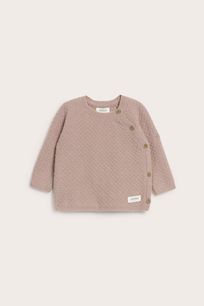 Baby pink wool-cashmere cardigan